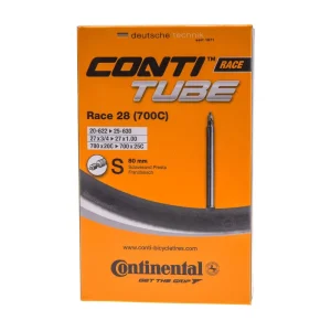 Cámara de aire continental Carrera de tubo Conti 700 × 20/25 Presta 60 mm Válvula